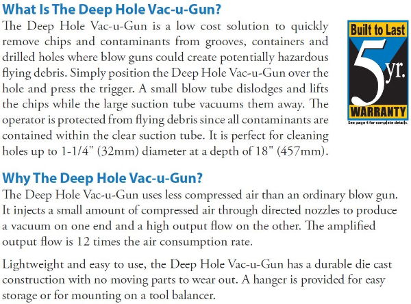 What is the Deep Hole Vac-U-Gun All Purpose System?