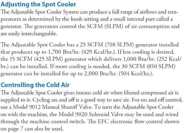 Single Point Adjustable Spot Cooler