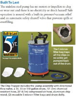 Chip trapper system with 208 litre drum